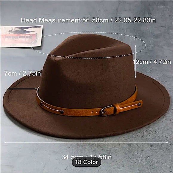 Fedora Brown Hat Unisex Classy Chic Men Women - Picture 8 of 11